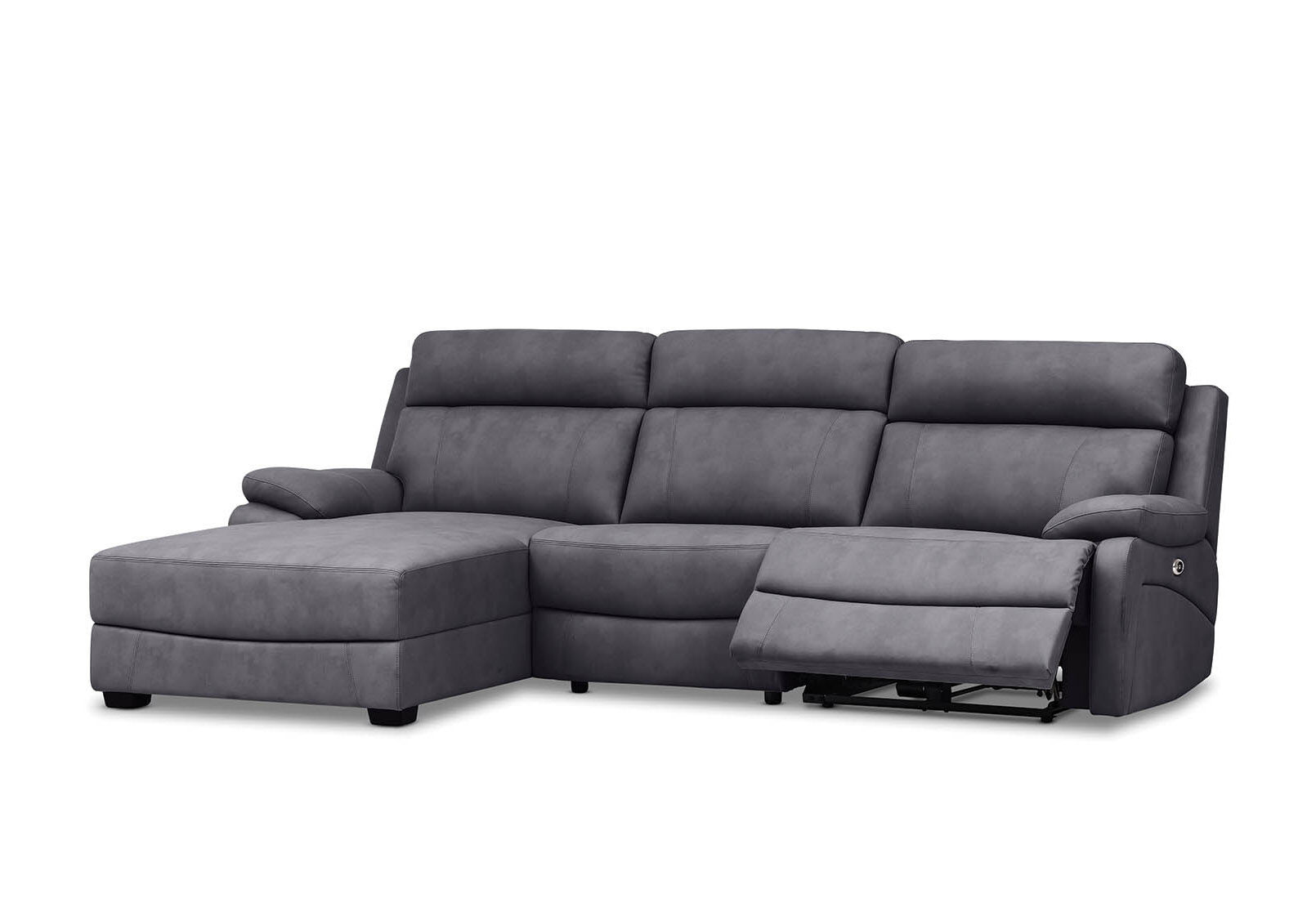 LYNCOLN - Fabric 3.5 Seat Left Hand Facing Chaise with Drop Down Table LYNCOLN