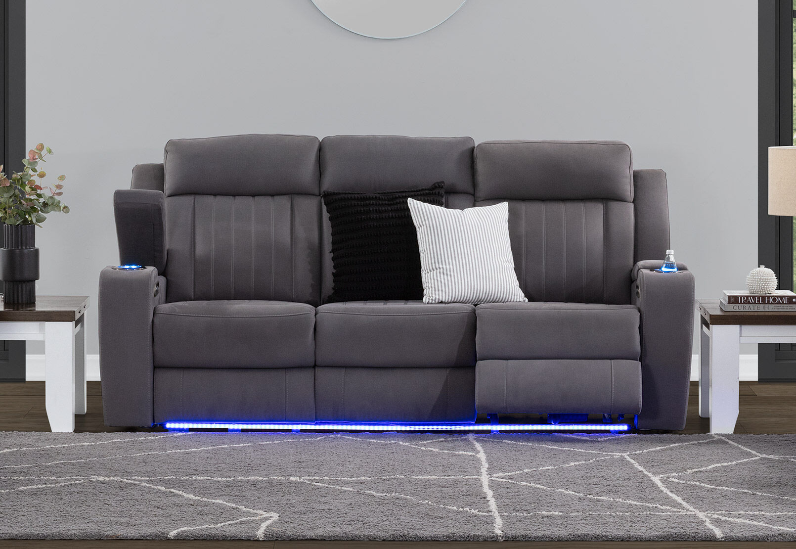 HERCULES - Fabric 3 Seater with Inbuilt Electric Recliners HERCULES