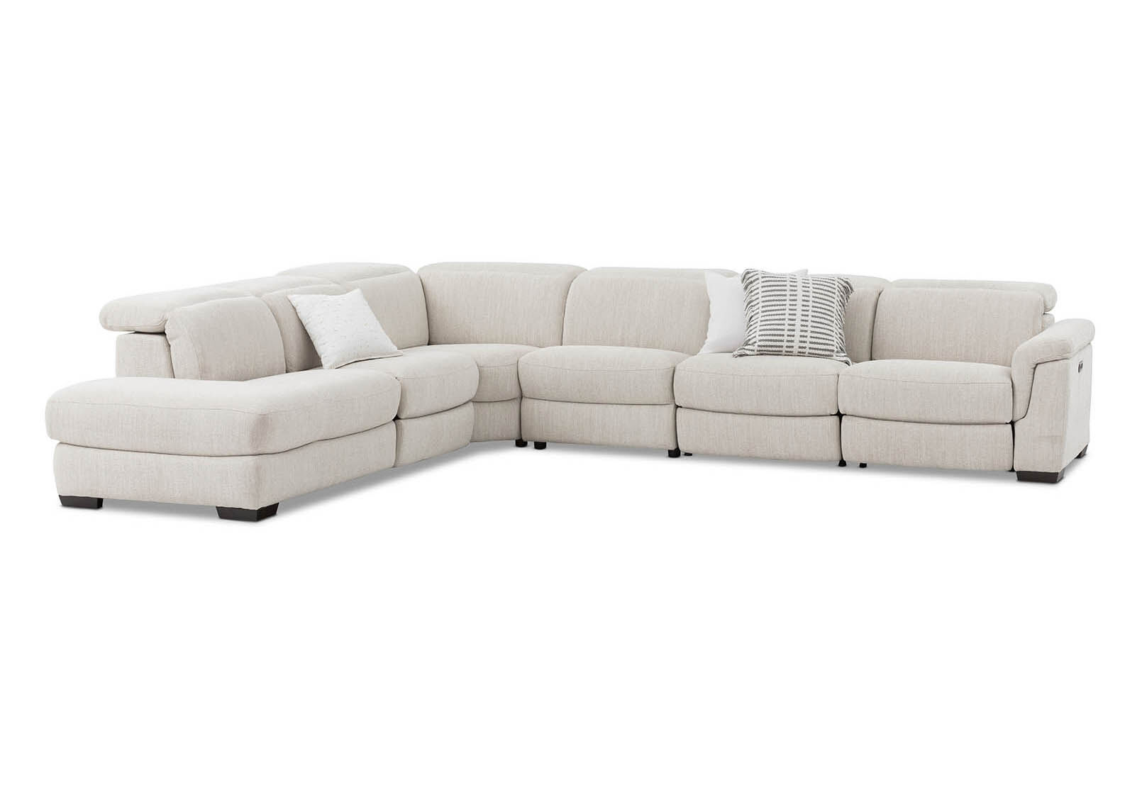 LUCIANO - Fabric Corner Lounge with 3 Inbuilt Electric Recliners and Left-Hand Facing Chaise LUCIANO