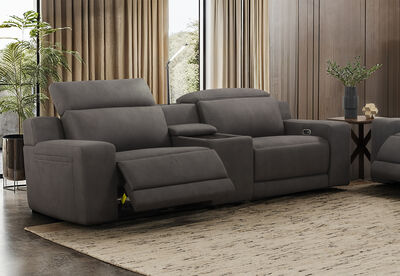 VANTRO FABRIC - 2 Seater with inbuilt Electric Recliners and Console