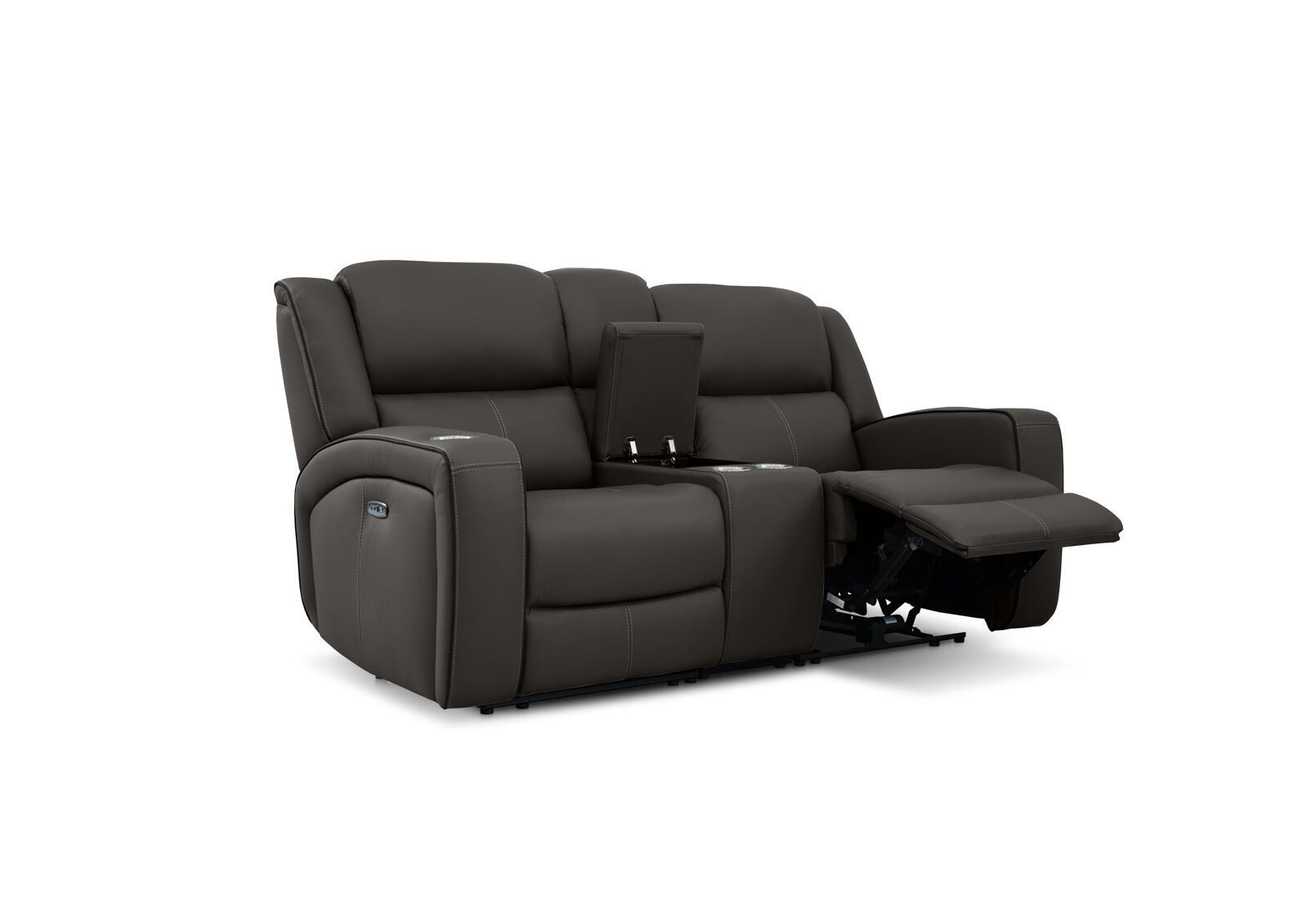 CAPALDI LEATHER - 2 Seater Sofa with 2 Inbuilt Electric Recliners and Console CAPALDI LEATHER
