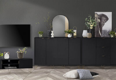 DORSEY - Black 4 Door Buffet