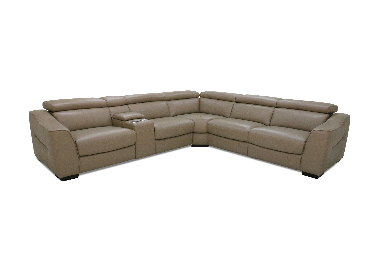 TAUPE CORTENZA Leather Corner Lounge