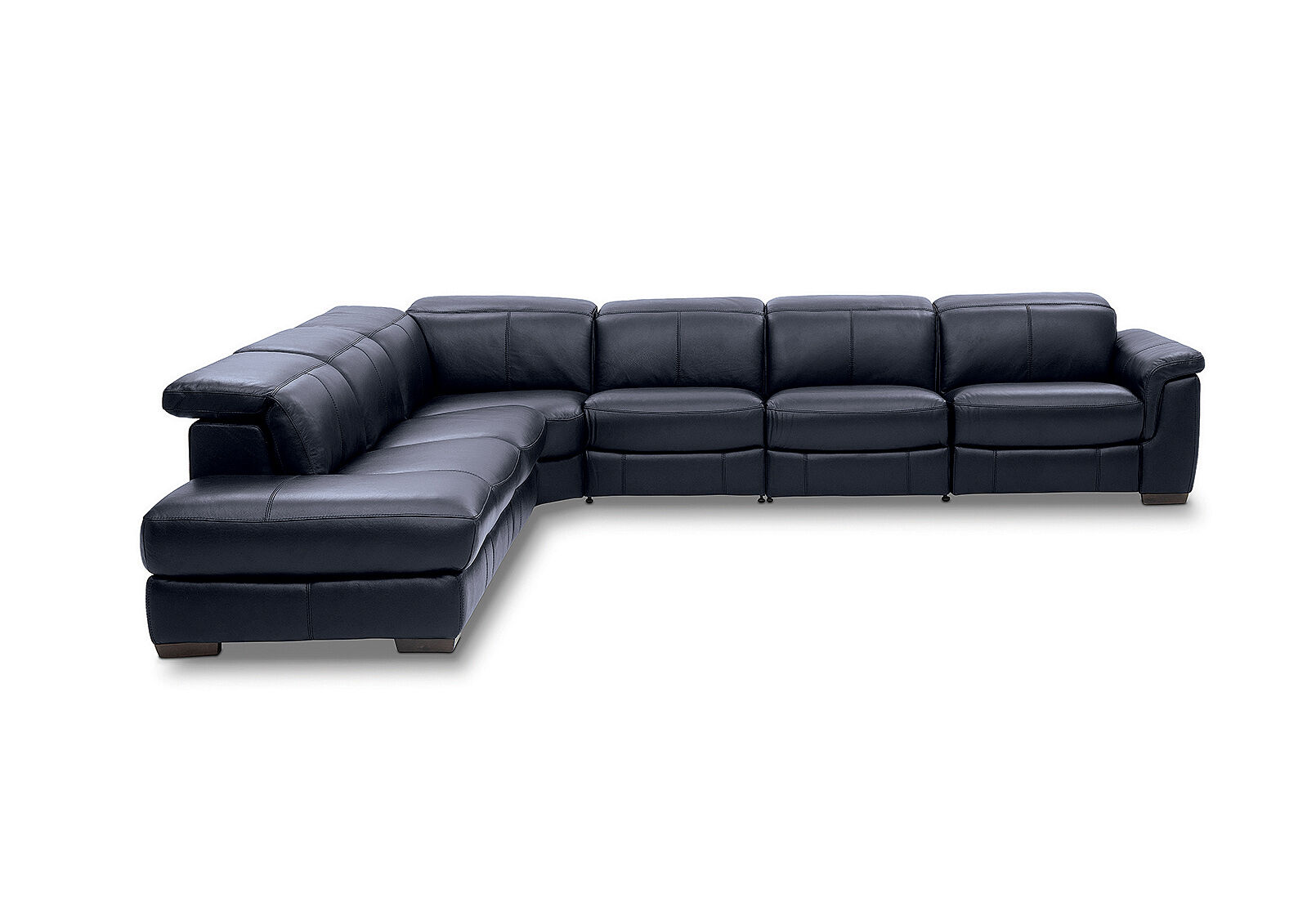 LUCIANO - Leather Corner Lounge with 3 Inbuilt Electric Recliners and Left-Hand Facing Chaise LUCIANO