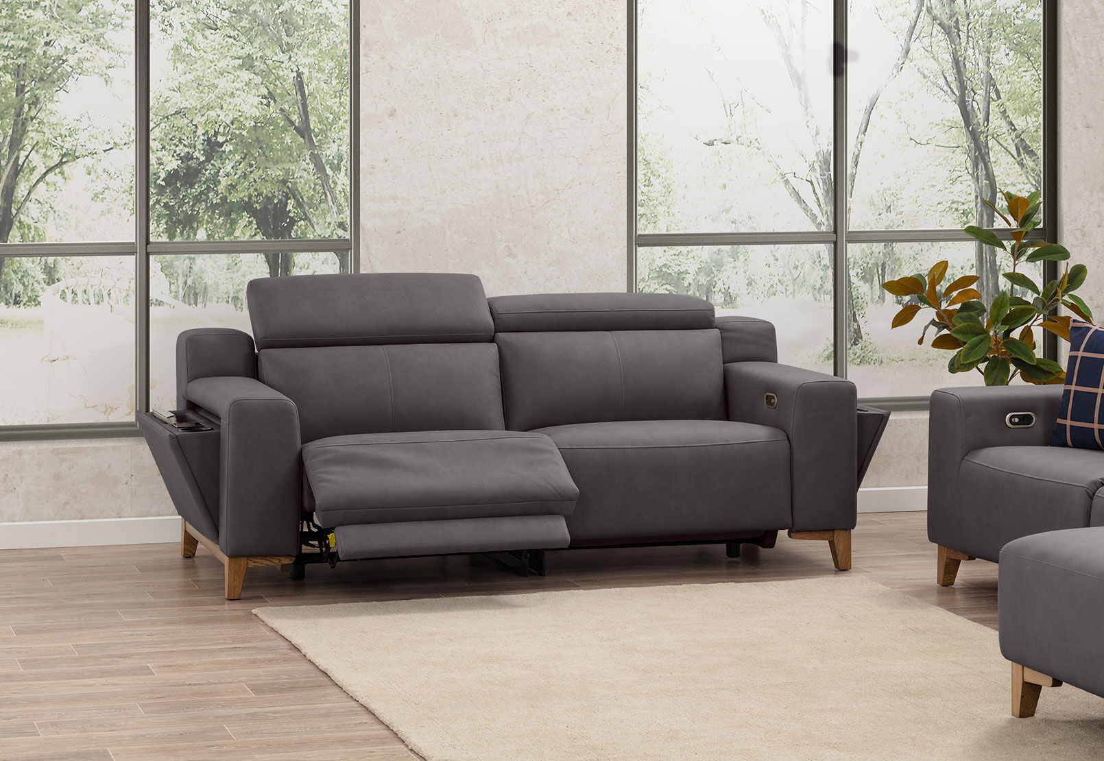 GAGE FABRIC - 2 Seater Sofa with Inbuilt Electric Recliners GAGE FABRIC