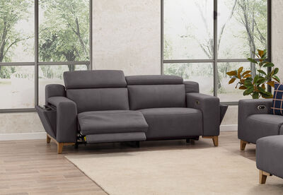 GAGE FABRIC - 2 Seater Sofa with Inbuilt Electric Recliners