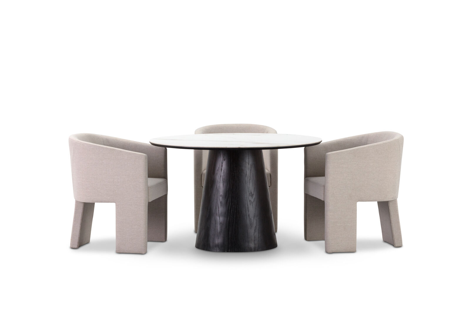 THANOS - 5 Piece Ceramic Dining Suite with Alicante Dining Chairs. THANOS