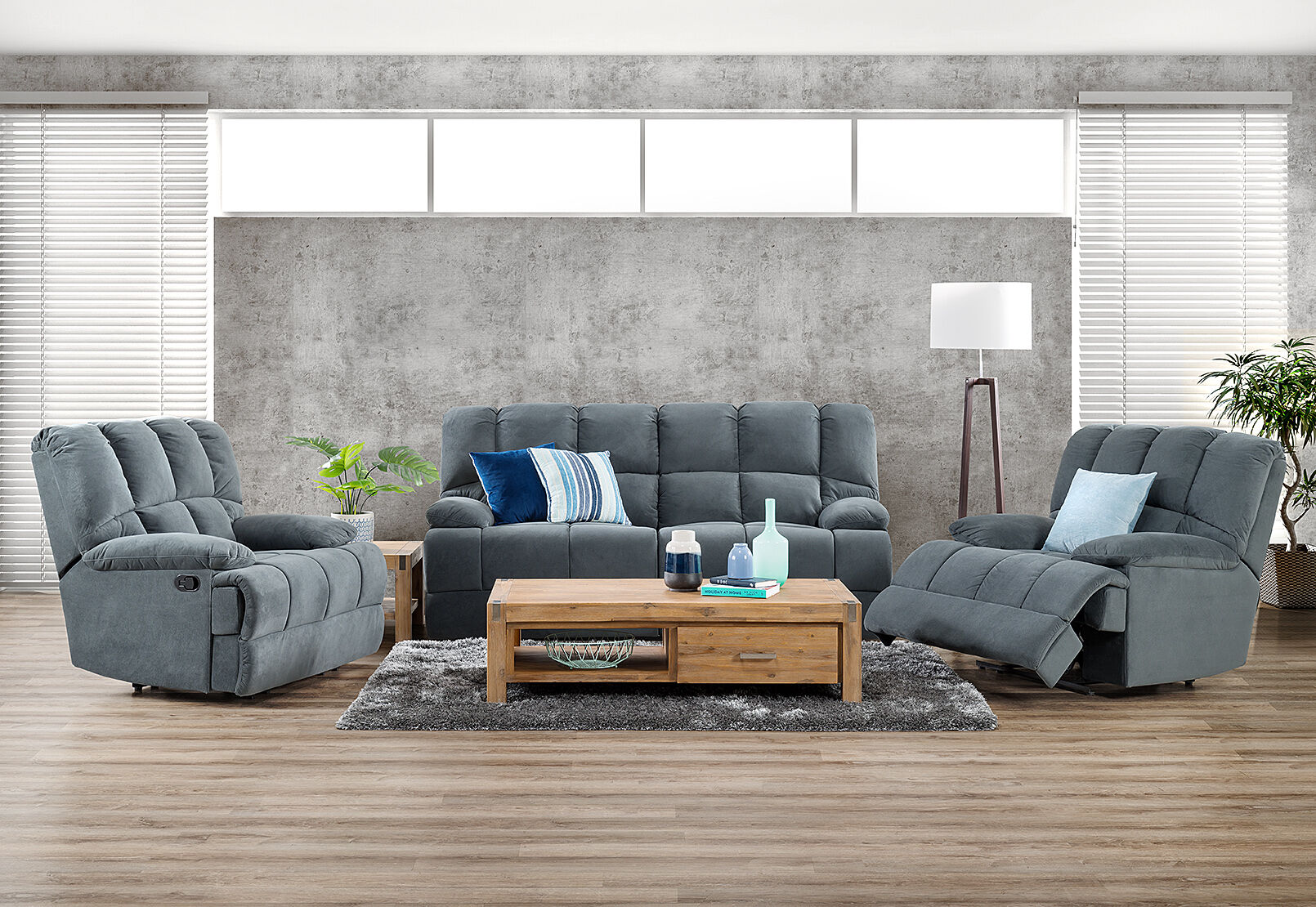 Spartacus Fabric Recliner Suite Amart Furniture