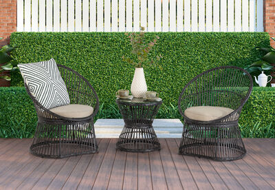 ORTIZ - Black 3 Piece Outdoor Patio Set