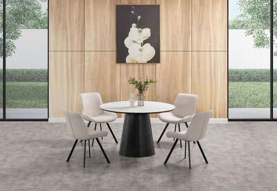 THANOS - 5 Piece Ceramic Dining Suite with Vesta Chairs