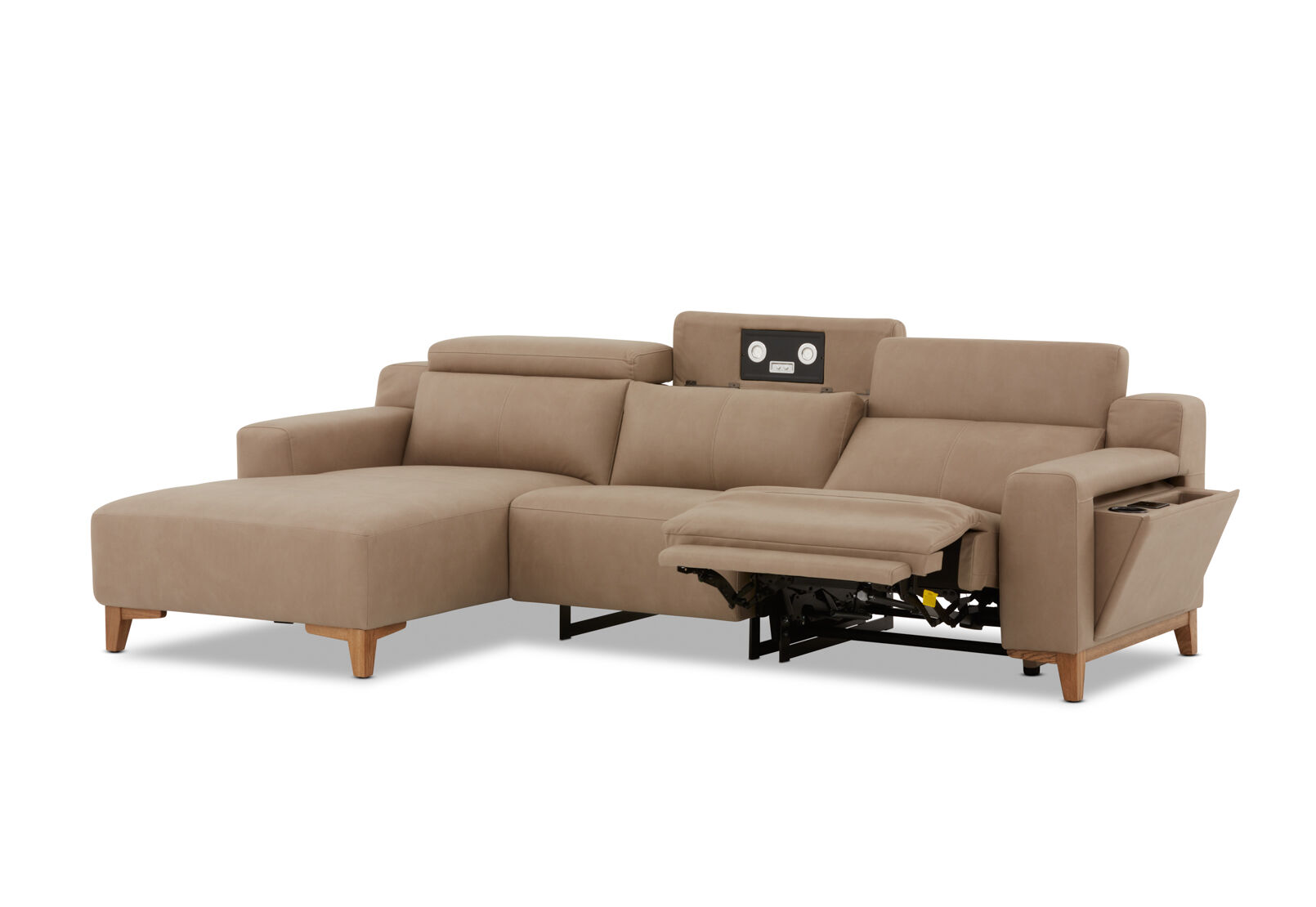 GAGE FABRIC - 3 Seater Sofa with Electric Recliner & LHF Chaise GAGE FABRIC