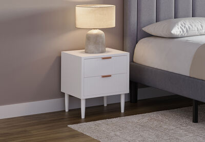 HENSLEY - White 2 Drawer Bedside