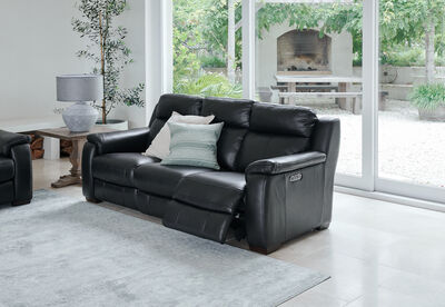 CAPELLO - Leather 3 Seater Sofa with 2 Inbuilt Electric Recliners