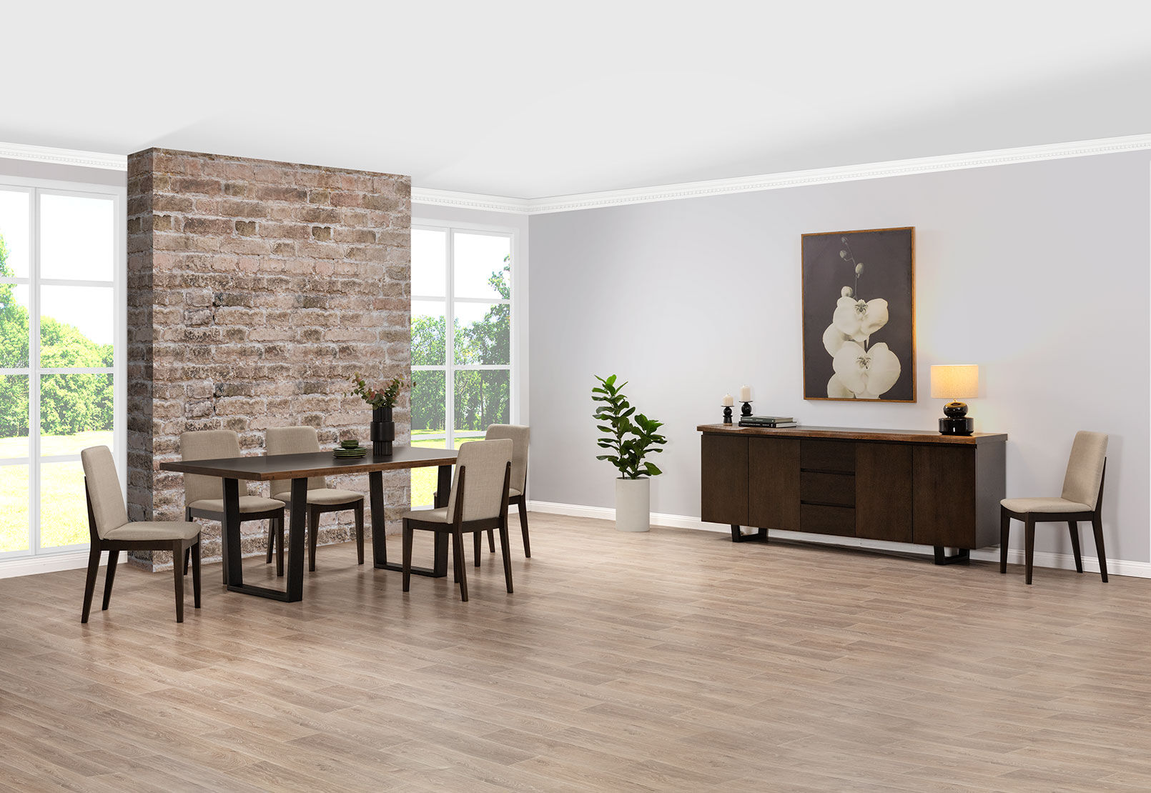 NERO - 7 Piece 1800 Dining Suite. NERO