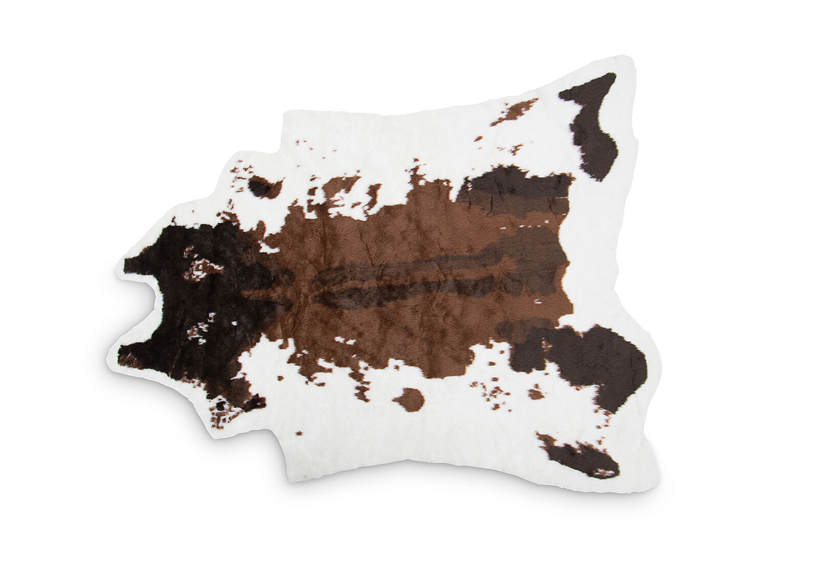 Brown White Mad Faux Cowhide Rug