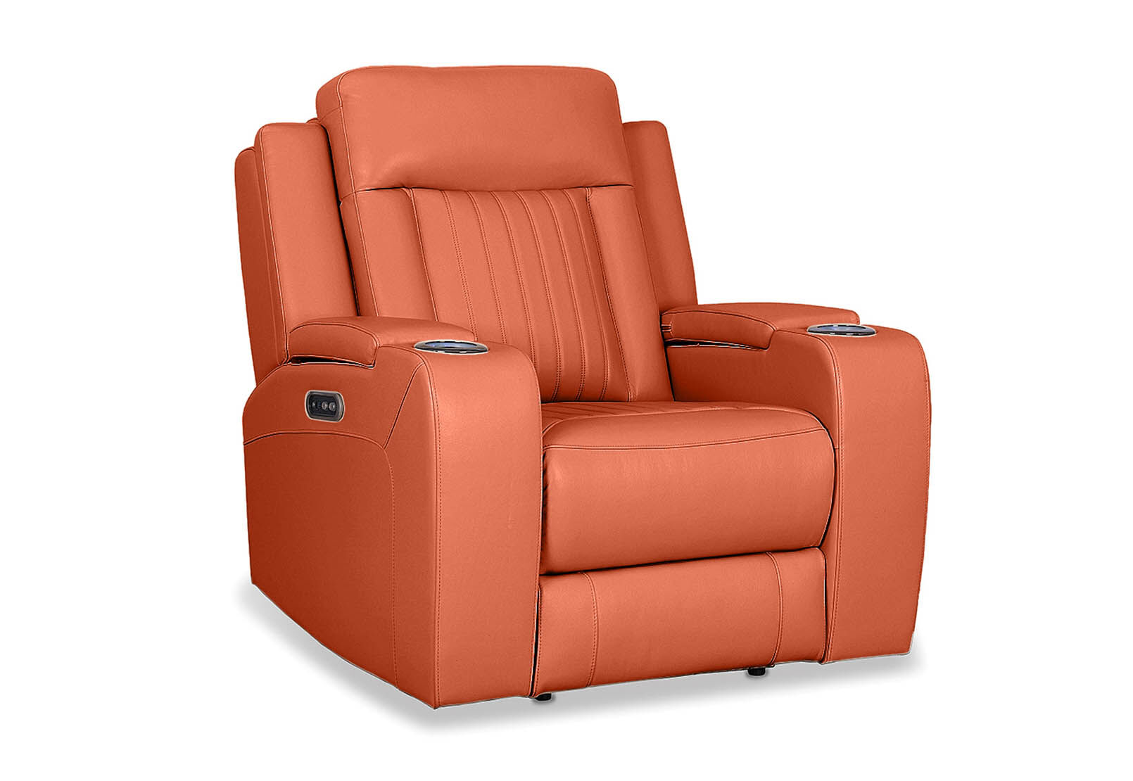 BURNT ORANGE JULIUS Leather Electric Recliner