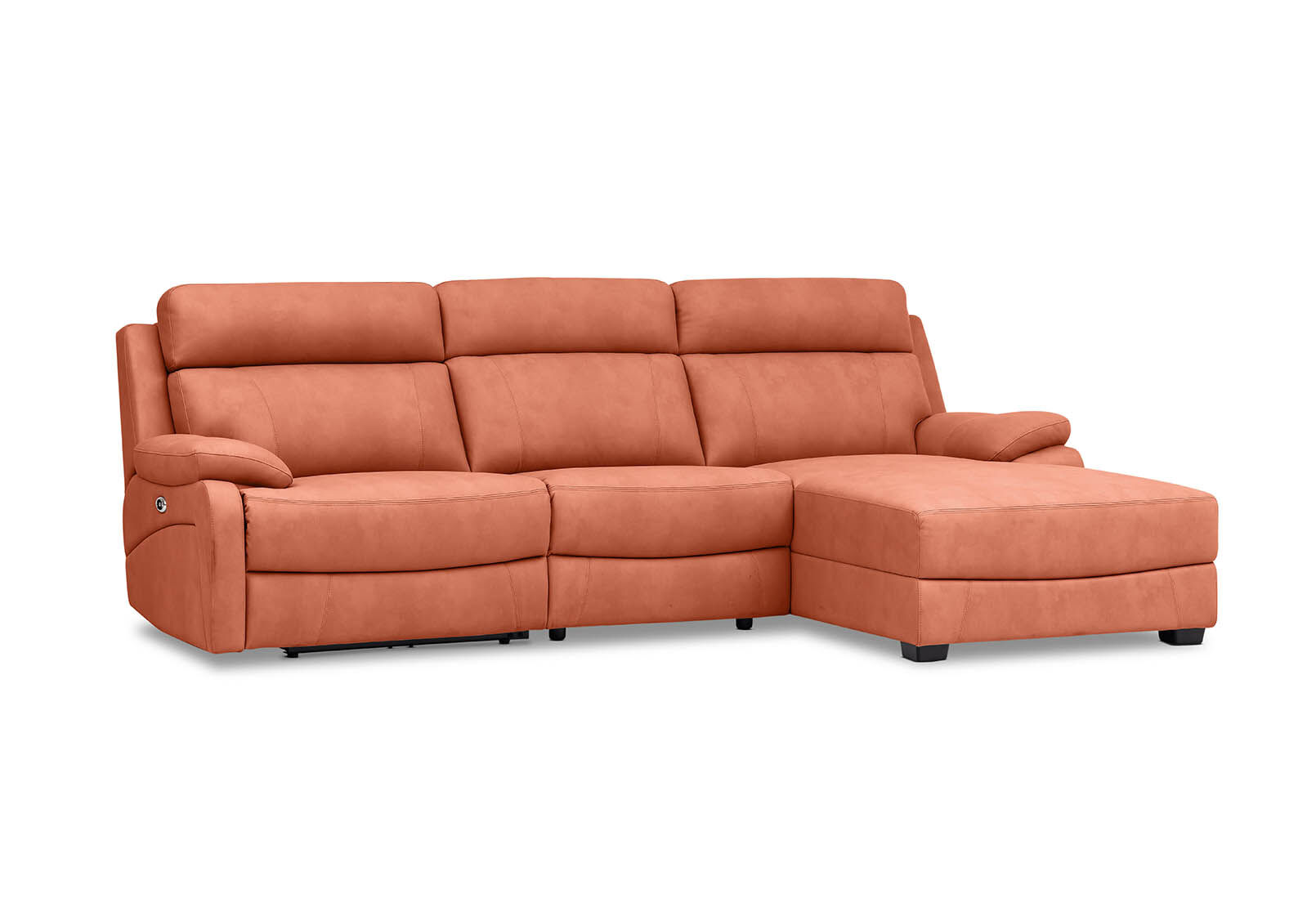 LYNCOLN - Fabric 3.5 Seat Right Hand Facing Chaise with Drop Down Table LYNCOLN