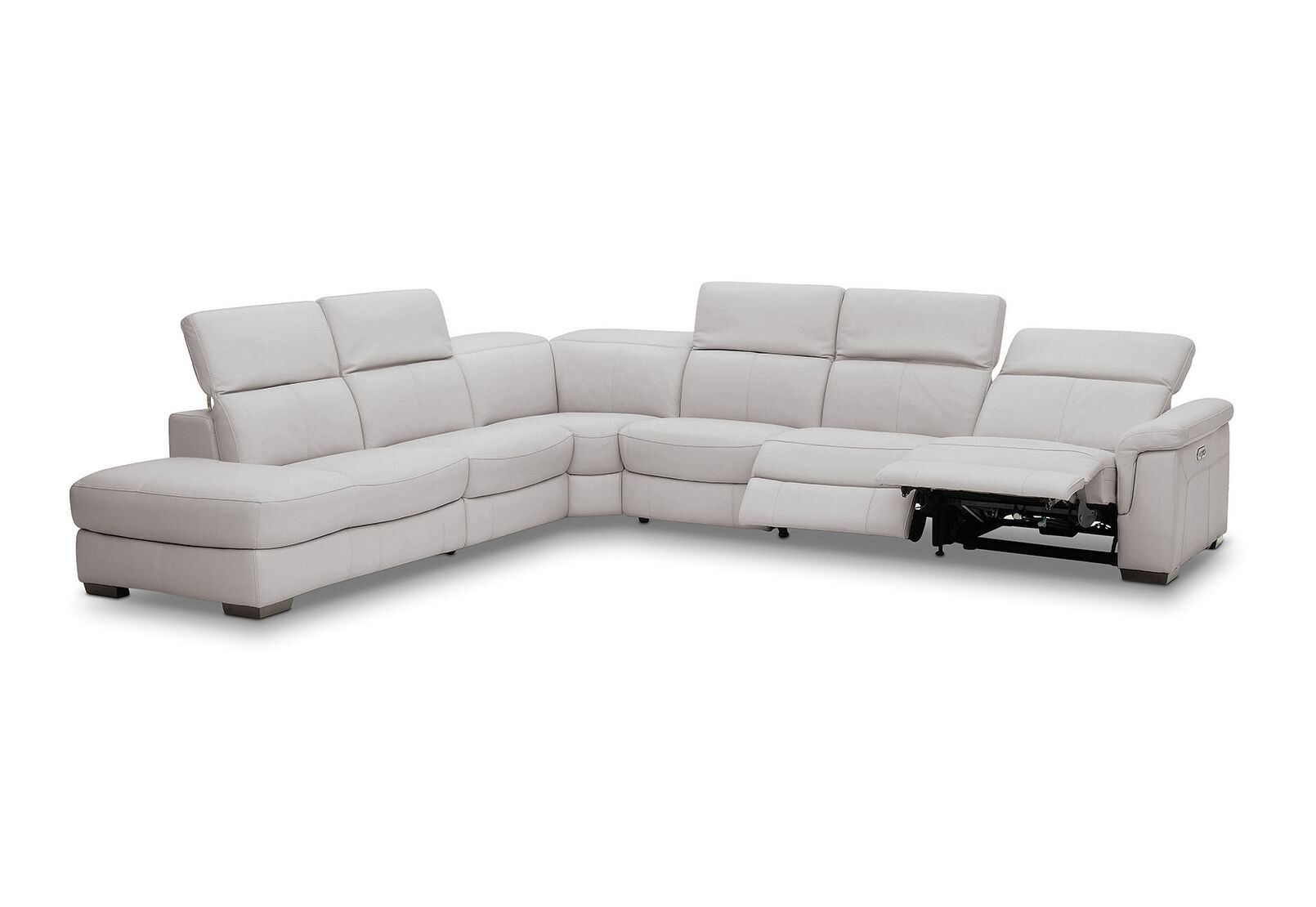 LUCIANO - Leather Corner Lounge with 3 Inbuilt Electric Recliners and Left-Hand Facing Chaise LUCIANO