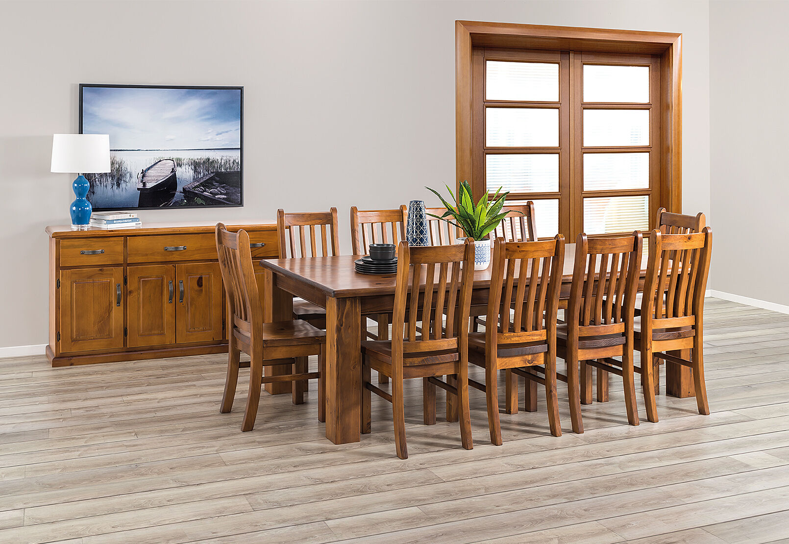 RUSTIC SETTLER 11 Piece Dining Suite