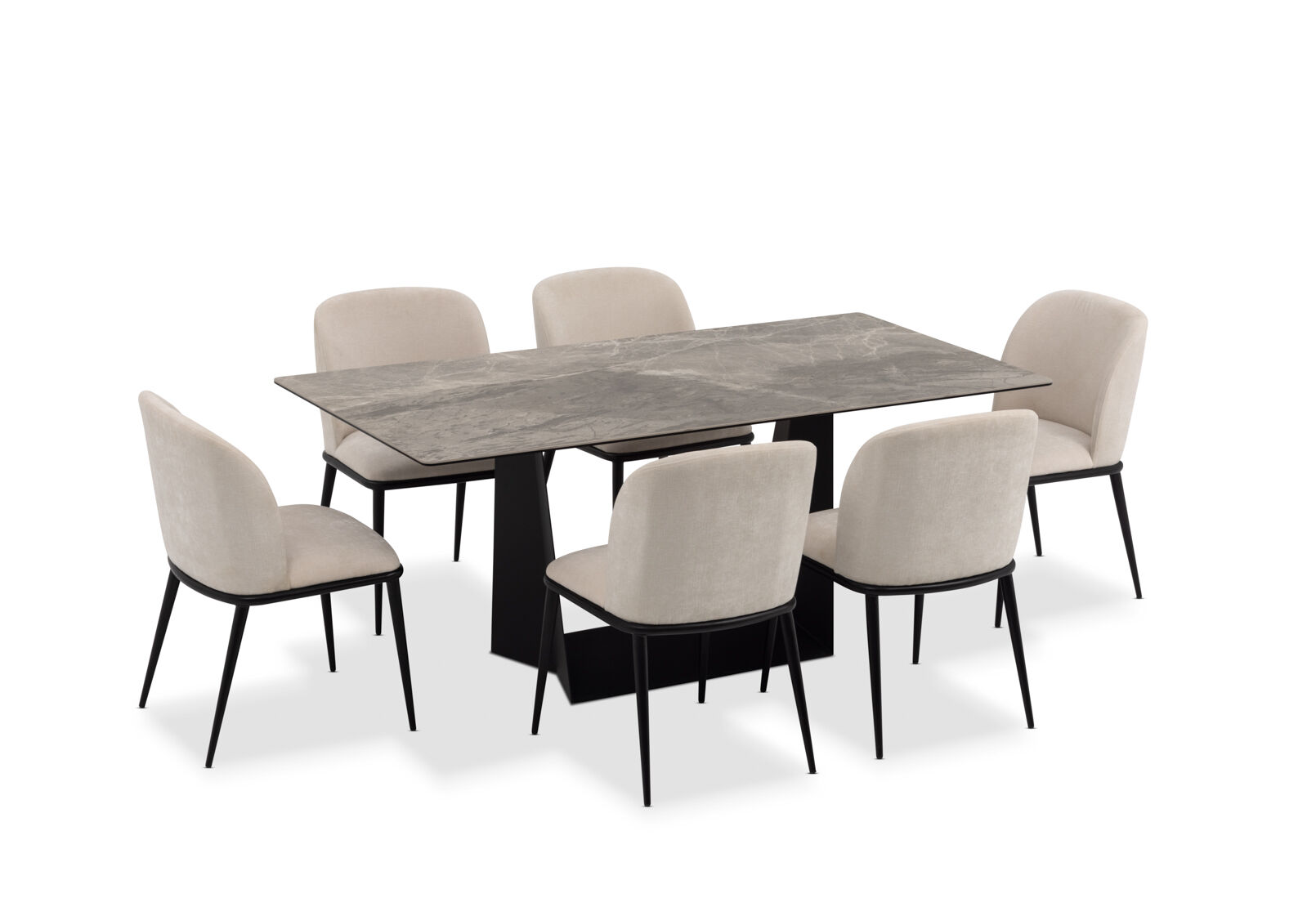 MILAS - 7 Piece Dining Suite with Cedric Dining Chairs. MILAS