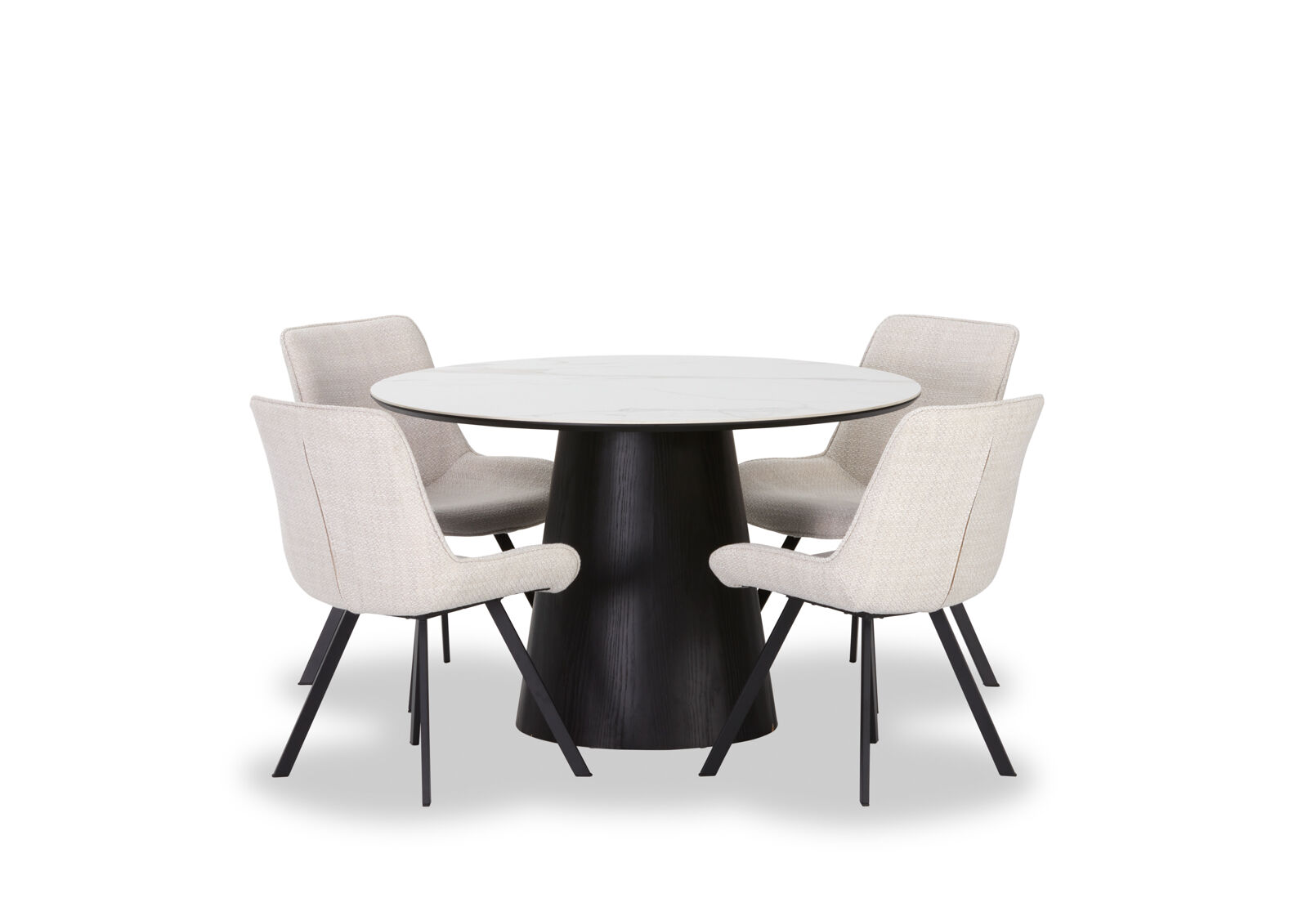 THANOS - 5 Piece Ceramic Dining Suite with Vesta Chairs THANOS