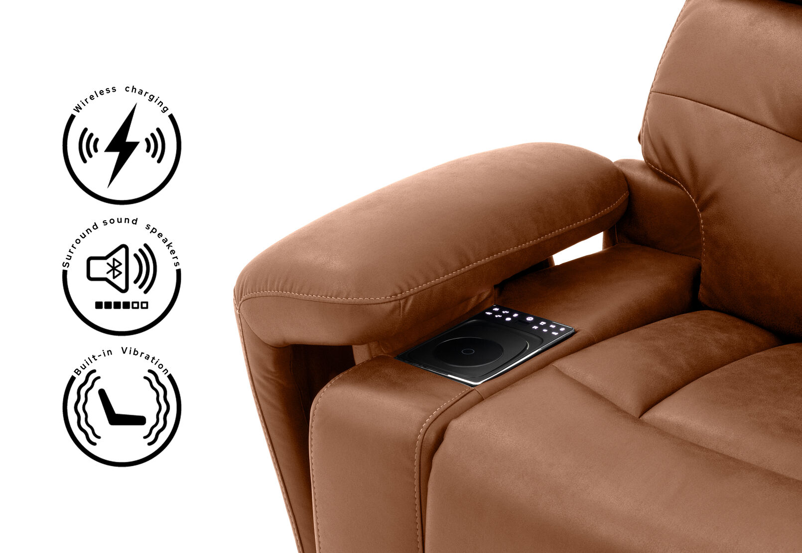HOLLYWOOD FABRIC - Media Electric Recliner HOLLYWOOD FABRIC