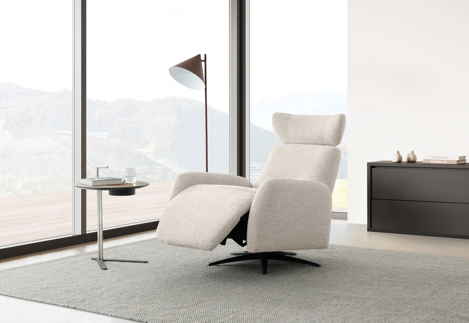 RAITT FABRIC - Swivel Manual Recliner RAITT FABRIC