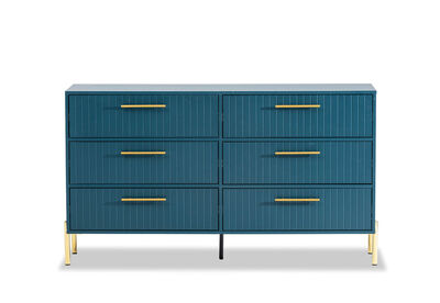 DELGADO - Teal 6 Drawer Dresser