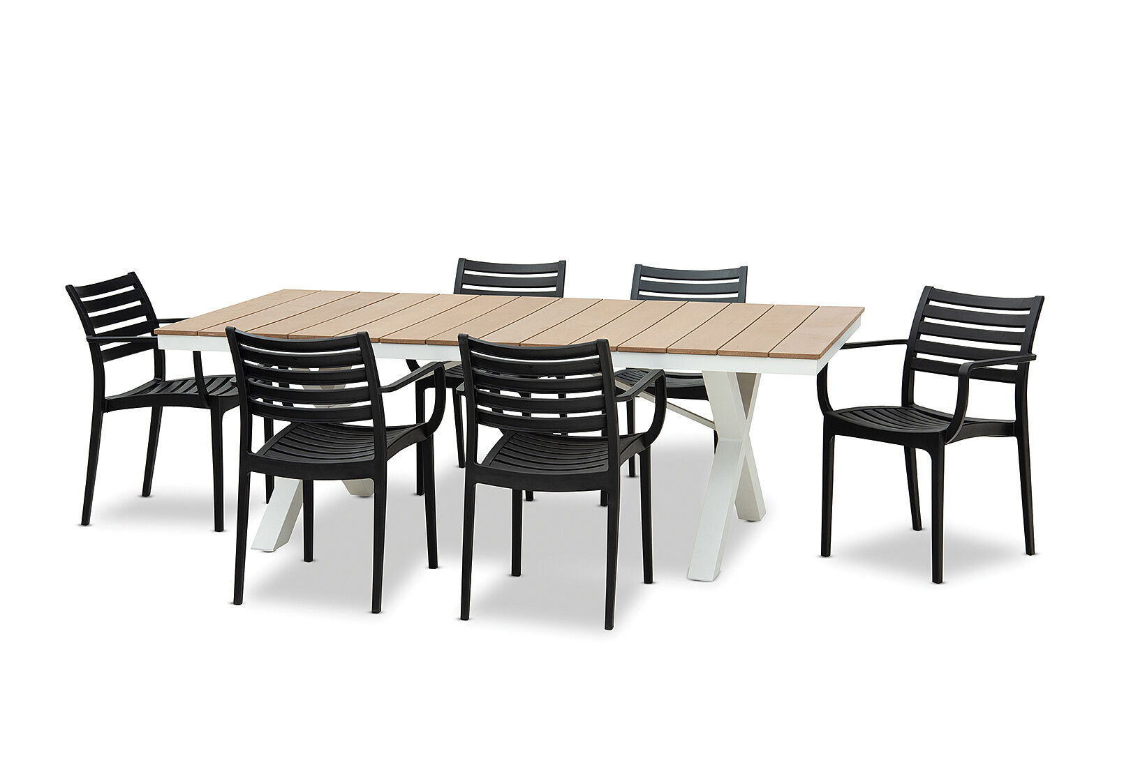 ELWOOD - 7 Piece Outdoor Dining Setting with Lyla Chairs ELWOOD