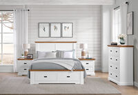 CHARLSBOURG - 4 Piece Queen Bed Tall Chest Suite CHARLSBOURG