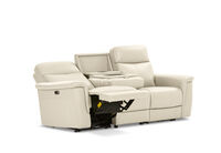 SERGIO LEATHER - 3 Seater with 2 Inbuilt Electric Recliners SERGIO LEATHER