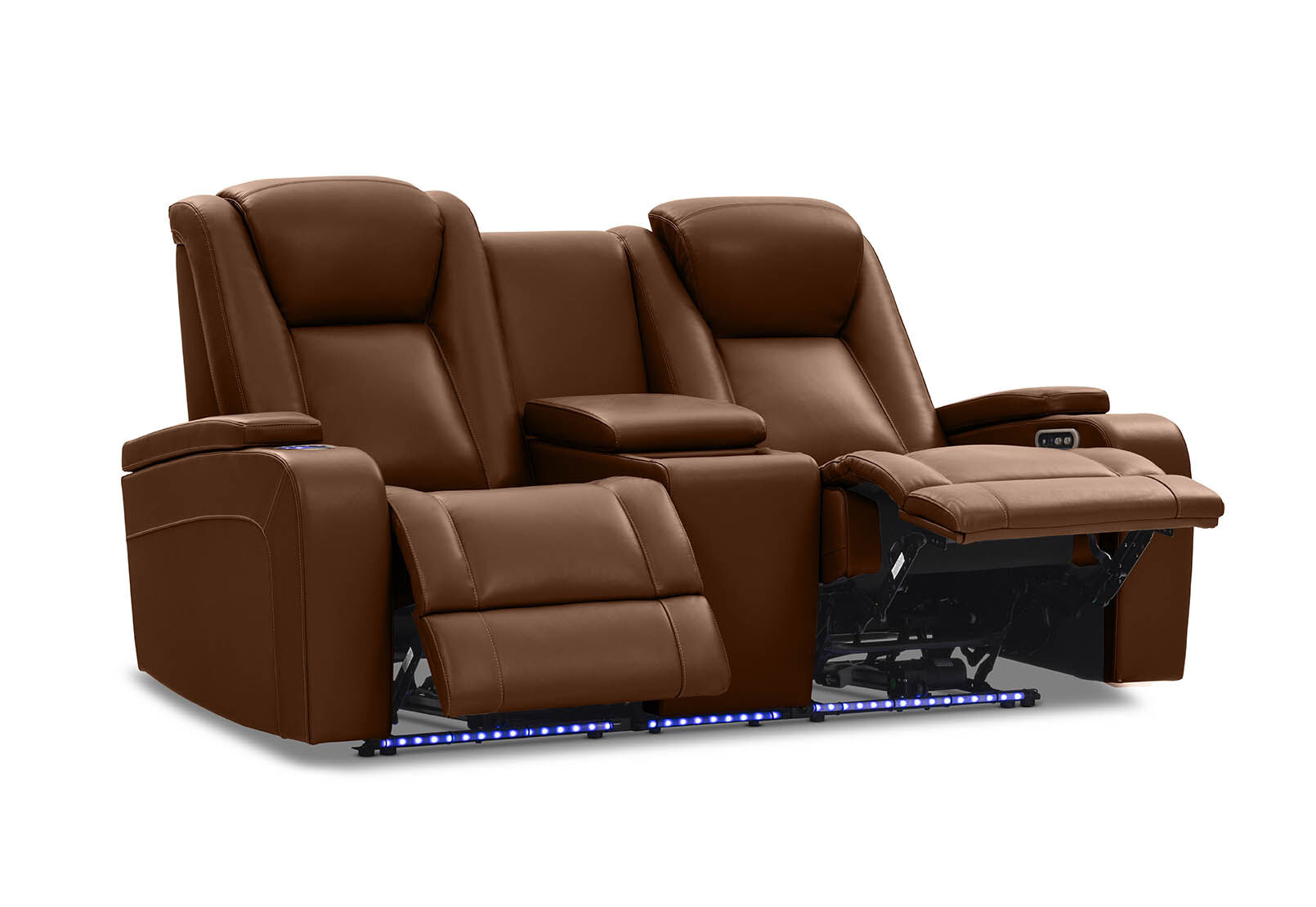 SENTINAL MK2 LEATHER - 2 Seater with 2 Electric Recliners and Console SENTINAL MK2 LEATHER