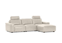 BARTELLE LEATHER - 3.5 Seater Sofa with Ottoman. BARTELLE LEATHER