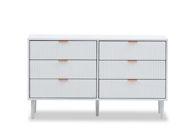 HENSLEY - White 6 Drawer Dresser
