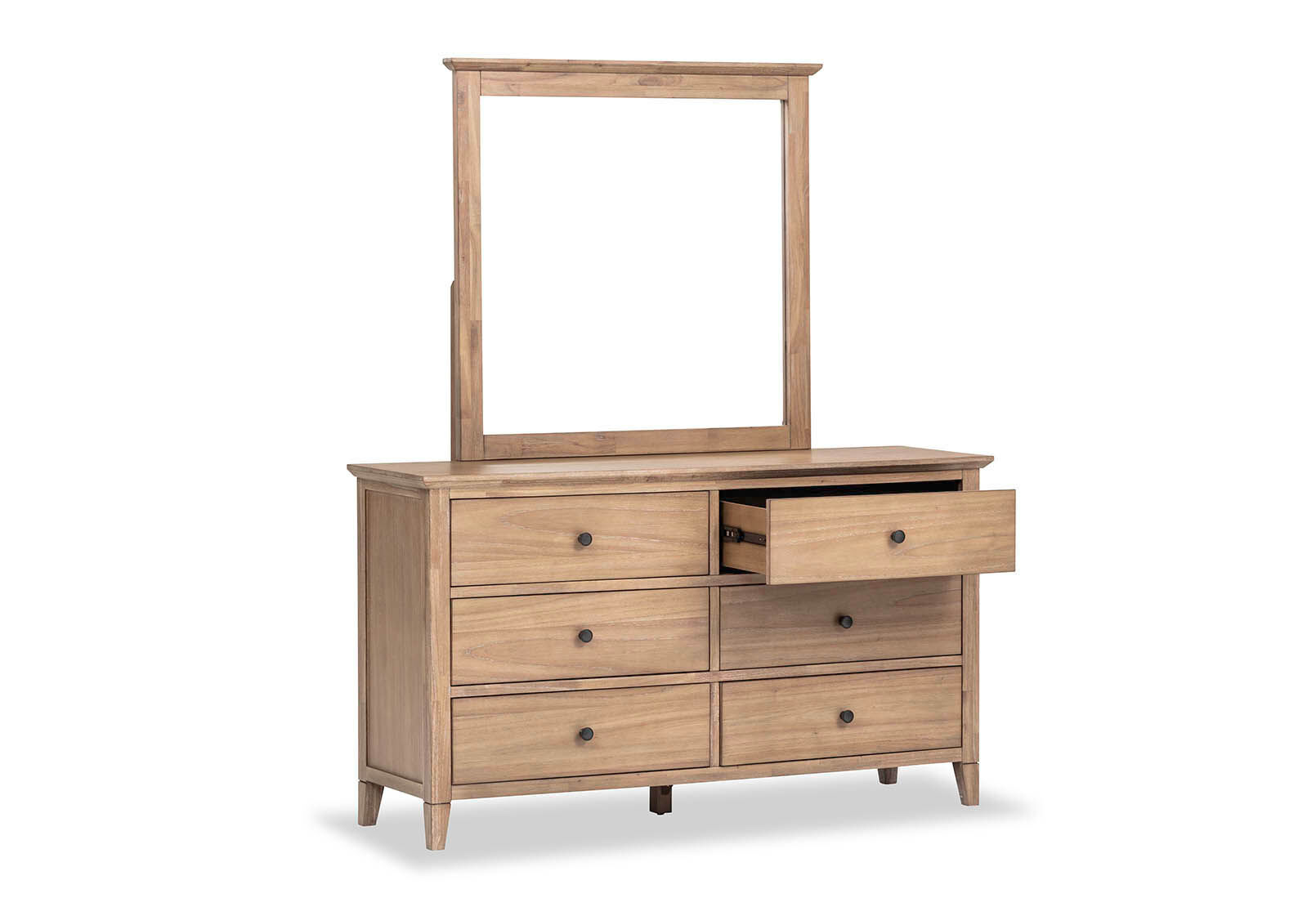 LIGHT OAK LOURDES Dresser with Mirror