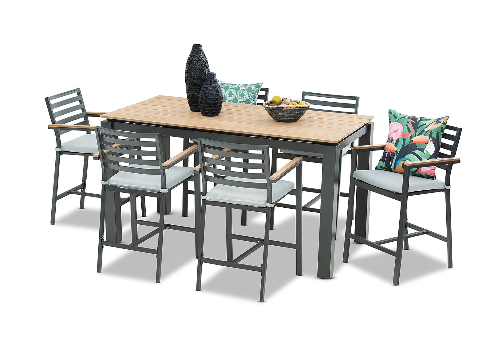 MORNINGTON - 7 Piece Outdoor Bar Setting. MORNINGTON
