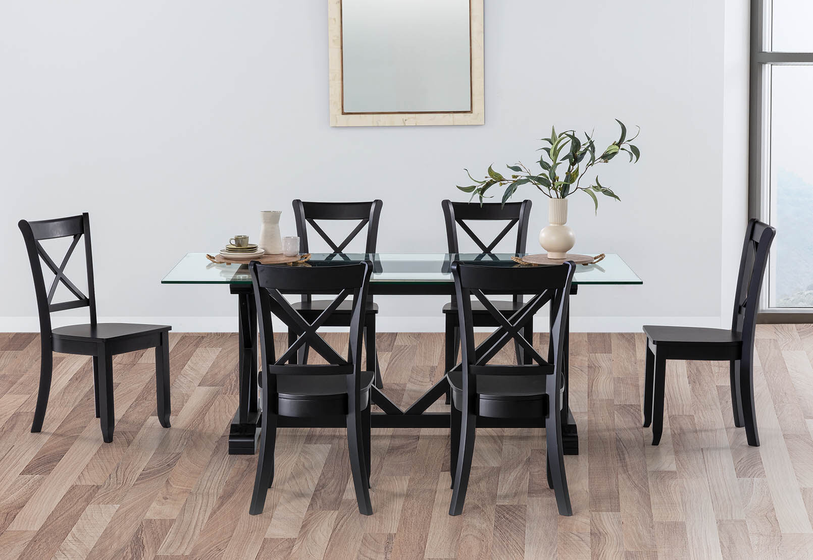 BLACK MENDES 7 Piece Dining Suite