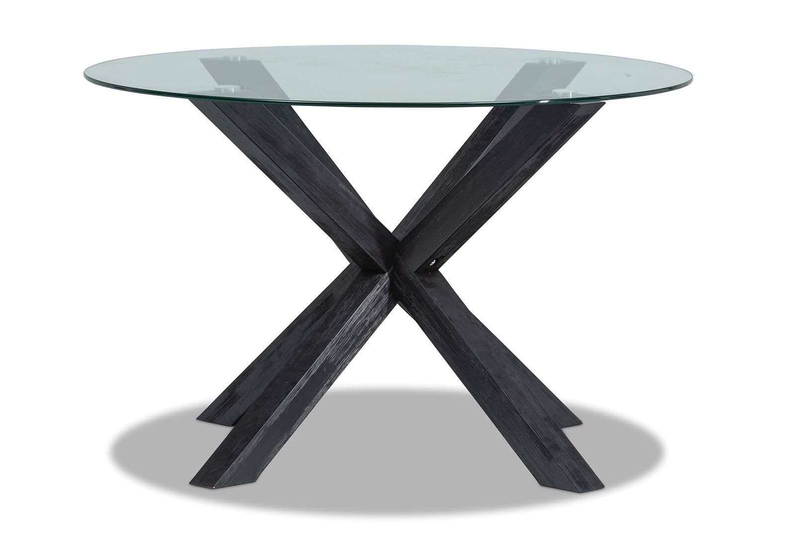 PROMENADE - 1200 Round Glass Top Dining Table PROMENADE