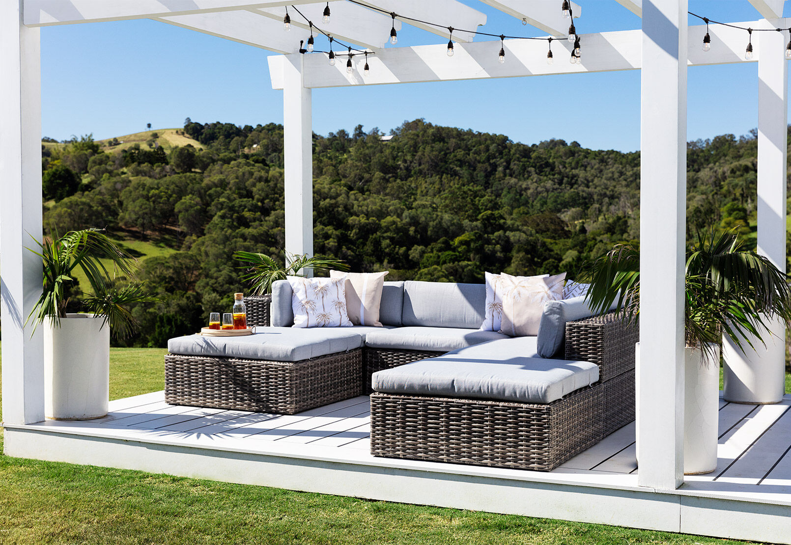 VALENTIA - 6 Piece Outdoor Modular Lounge Setting VALENTIA