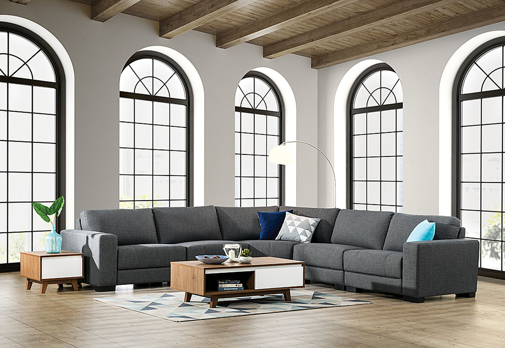 Omaha Fabric Corner Lounge Amart Furniture