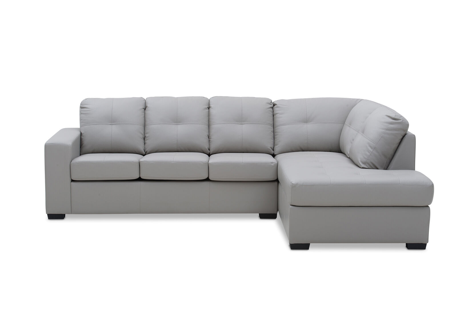 DIAMOND - Leather-Look Right-Hand Facing Corner Chaise with Sofa Bed DIAMOND