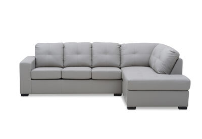 DIAMOND - Leather-Look Right-Hand Facing Corner Chaise with Sofa Bed