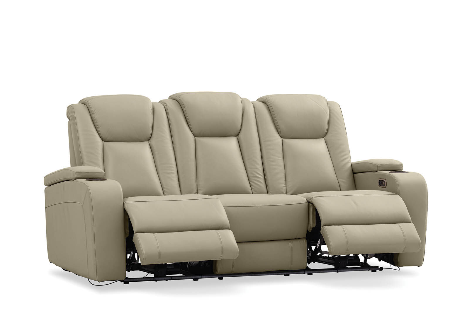 VULCAN - Leather 3 Seat Sofa with 2 Inbuilt Electric Recliners VULCAN