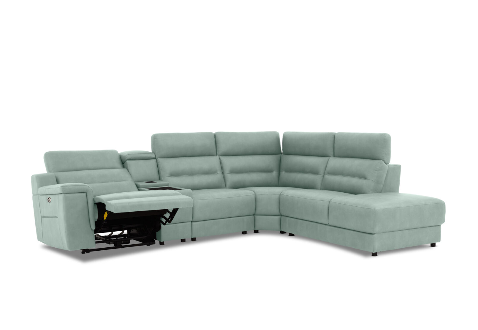 JEFFRIES FABRIC - Corner Lounge with Inbuilt Electric Recliner and RHF Chaise JEFFRIES FABRIC