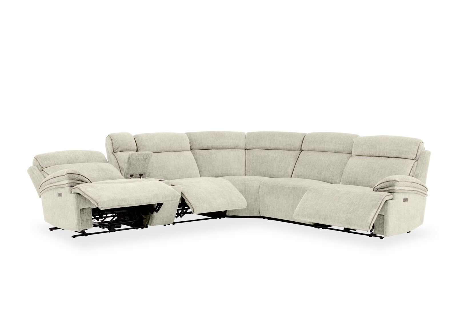 SEYMOUR FABRIC - 5 Seater Corner Lounge with LHF Console SEYMOUR FABRIC