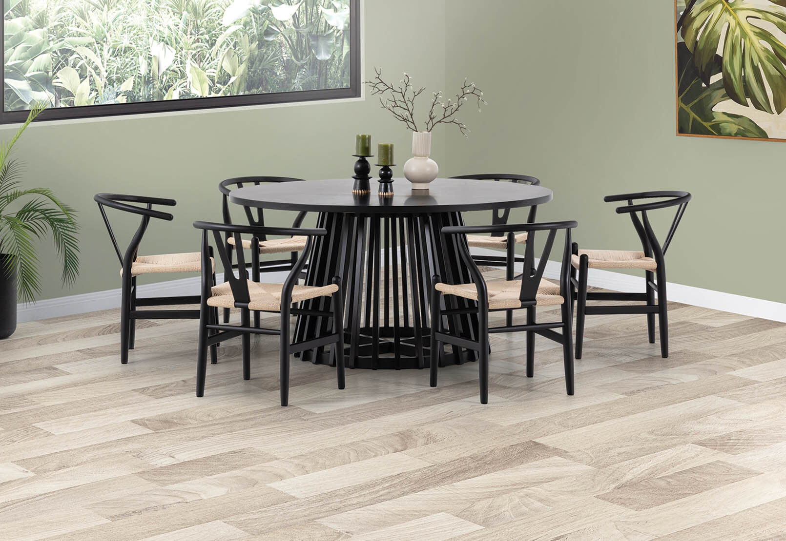 TORENTO - 7 Piece Dining Suite with Wishbone Replica MKII Chairs. TORENTO