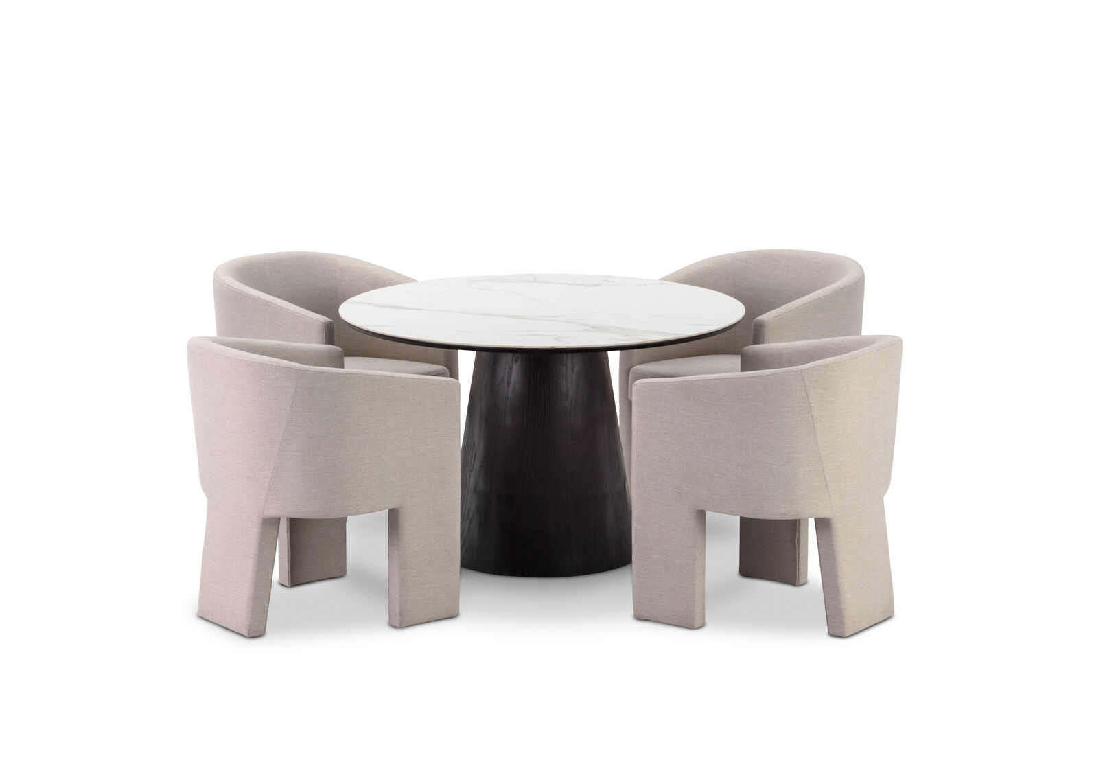 THANOS - 5 Piece Ceramic Dining Suite with Alicante Dining Chairs. THANOS