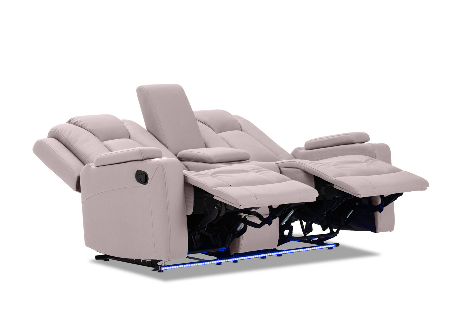 TRAVIS FABRIC - 2 Seater with Recliners and Console TRAVIS FABRIC