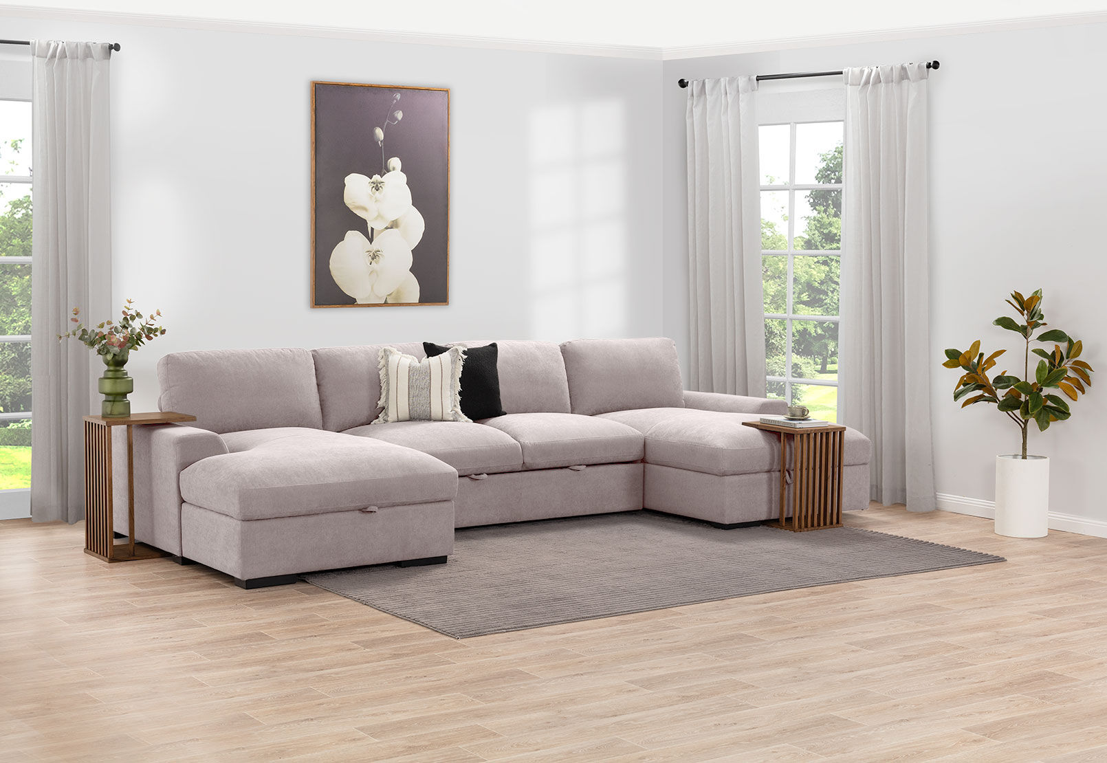 JOSEPHINE FABRIC - 4 Seater Double Chaise JOSEPHINE FABRIC