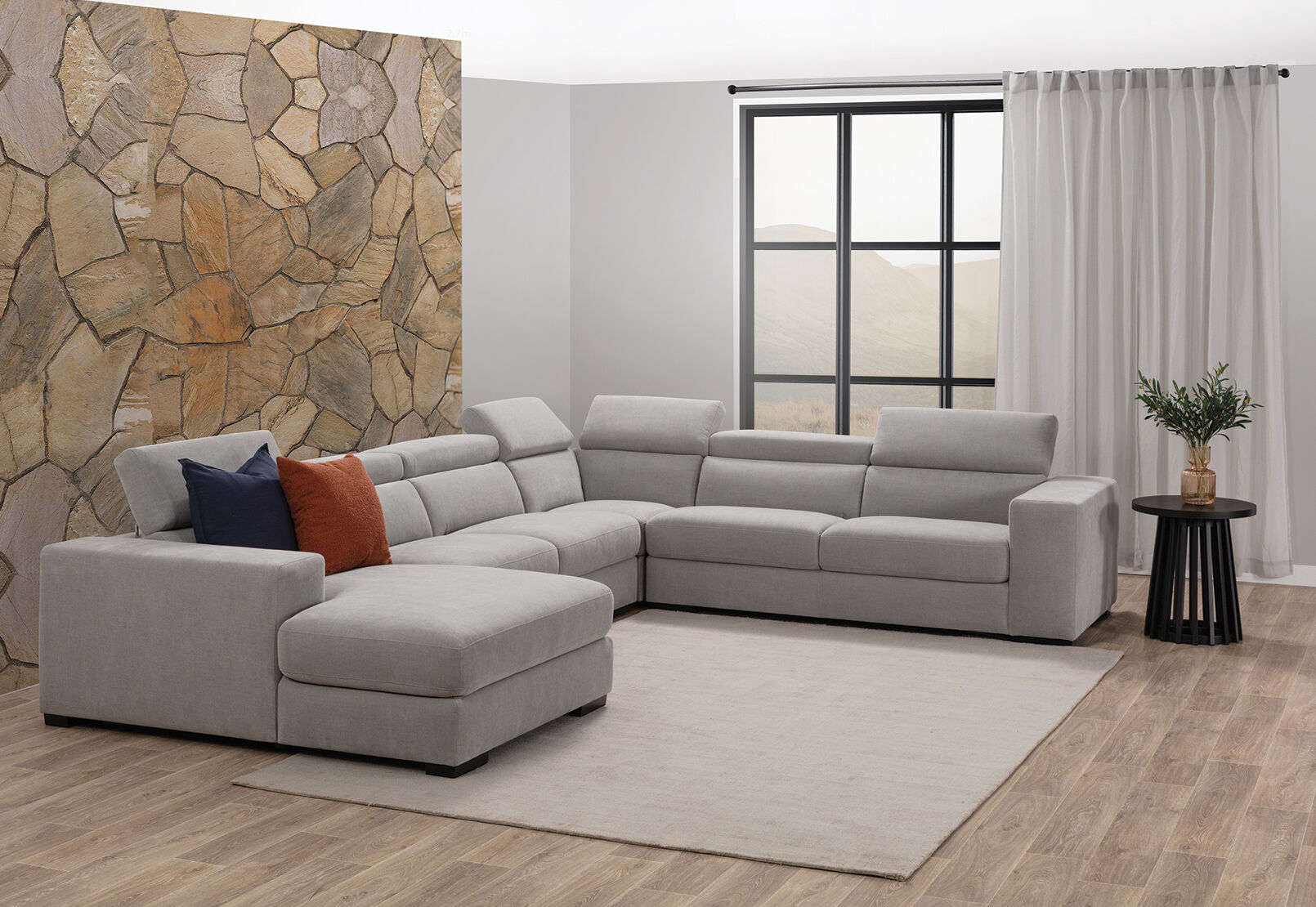 DARIO FABRIC - Corner Lounge with LHF Chaise DARIO FABRIC
